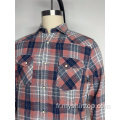 Bouton Double Pocket Plaid Long Manches